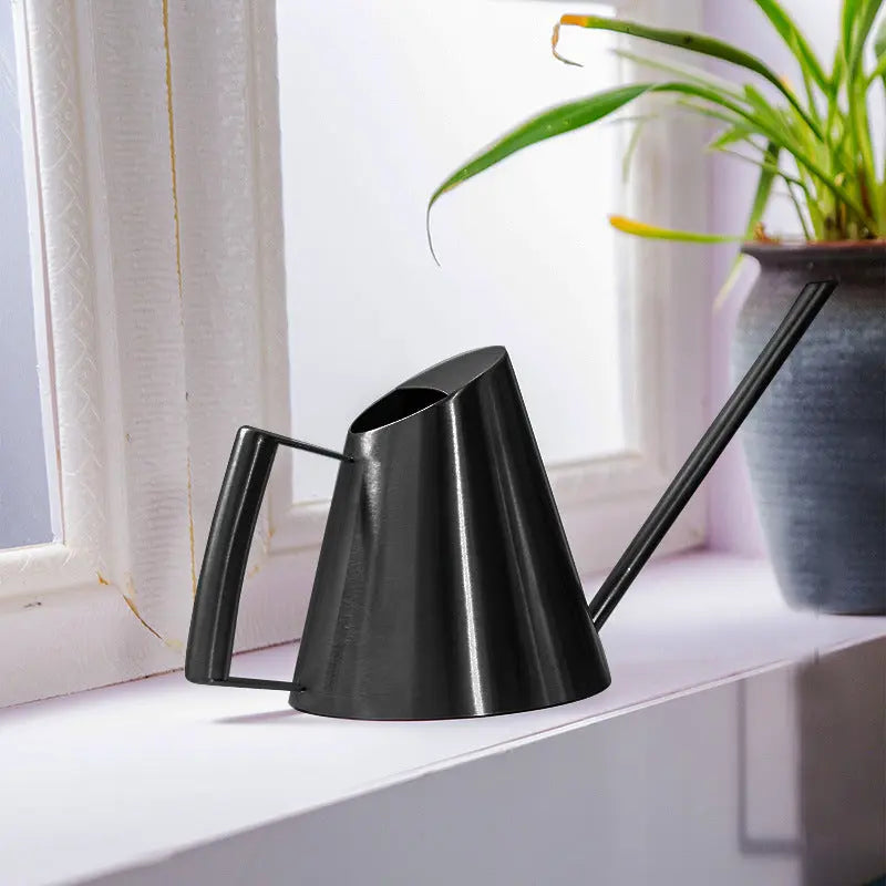 Stainless Steel Watering Pot at Sill and Soil